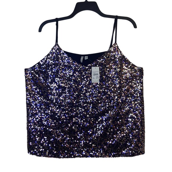 Cato Tops - Cato Sequin Adjustable Strap Tank Top - Women's Size 22/24 (NWT)